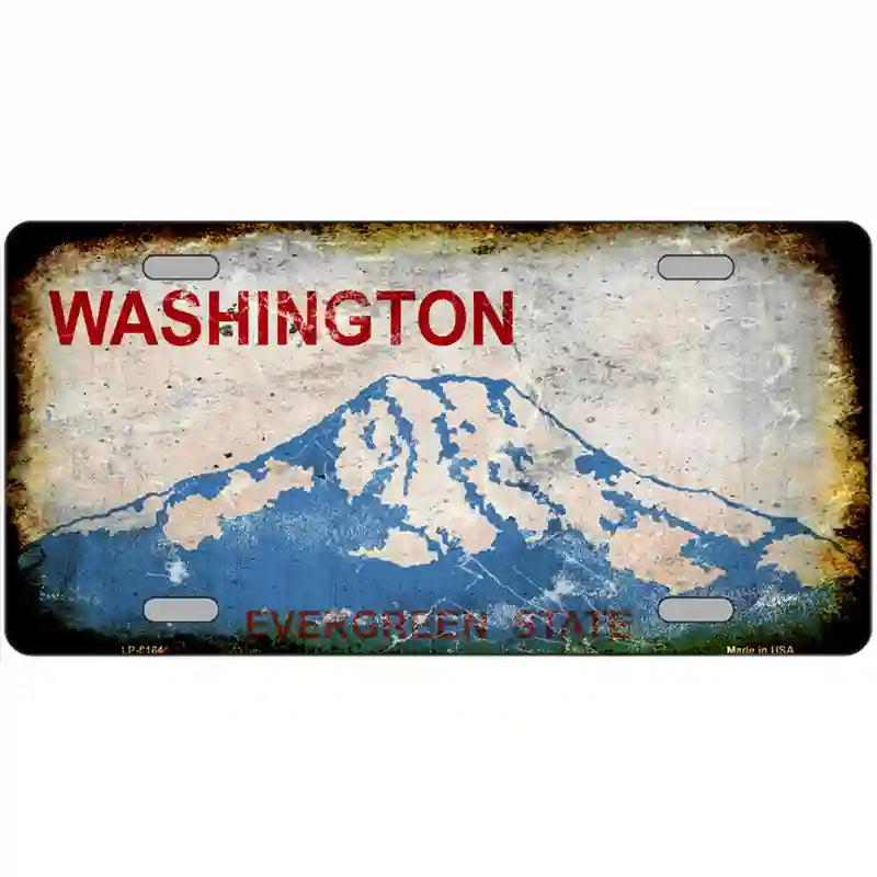 Washington Blank Rusty Novelty Metal License Plate 24" x 12" (LLP)