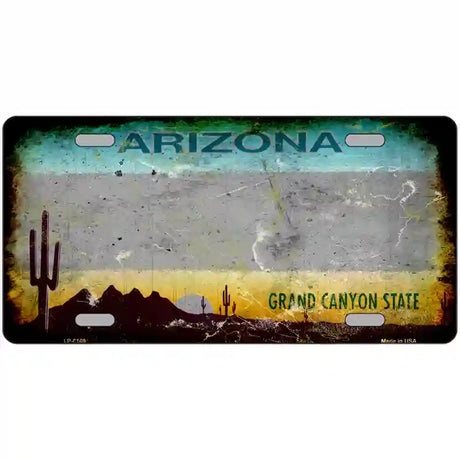 Arizona Gray Rusty Novelty Metal License Plate 24" x 12" (LLP) / Yes