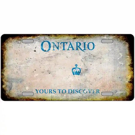 Ontario Canada Rusty Novelty Metal License Plate 24" x 12" (LLP) / Yes