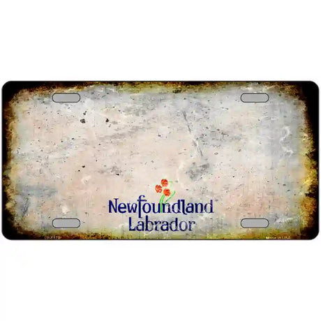 New Foundland Rusty Novelty Metal License Plate 24" x 12" (LLP) / Yes