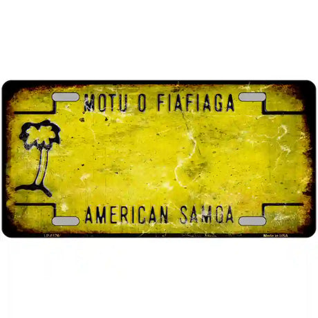 American Samoa Rusty Novelty Metal License Plate 24" x 12" (LLP) / Yes