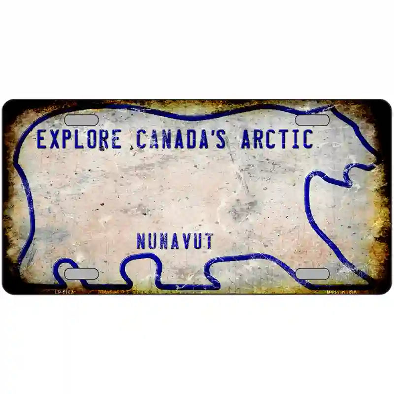 Nunavut Rusty Novelty Metal License Plate 24" x 12" (LLP) / Yes