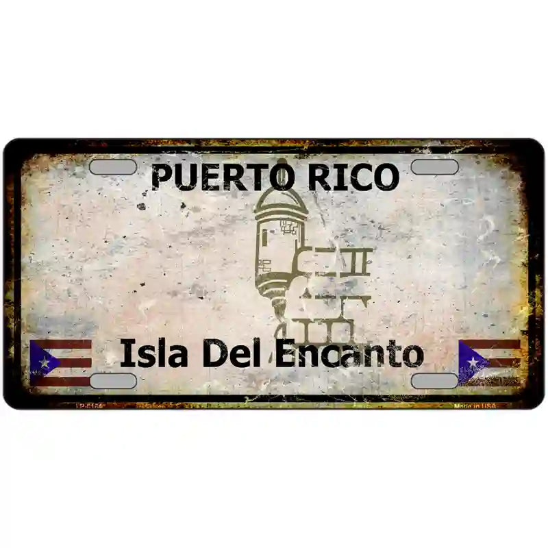 Puerto Rico Rusty Novelty Metal License Plate 24" x 12" (LLP) / Yes