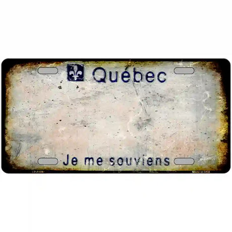 Quebec Rusty Novelty Metal License Plate 24" x 12" (LLP) / Yes