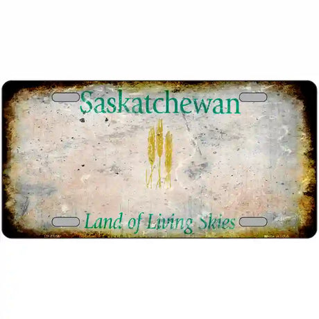 Saskatchewan Rusty Novelty Metal License Plate 24" x 12" (LLP) / Yes