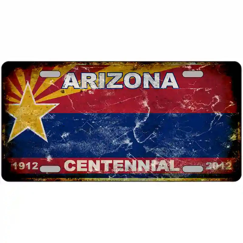 Arizona Centennial State Rusty Novelty Metal License Plate 24" x 12" (LLP)