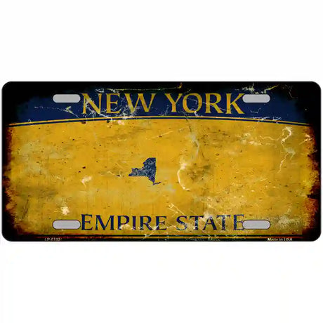 New York Yellow Blank Rusty Novelty Metal License Plate 24" x 12" (LLP)