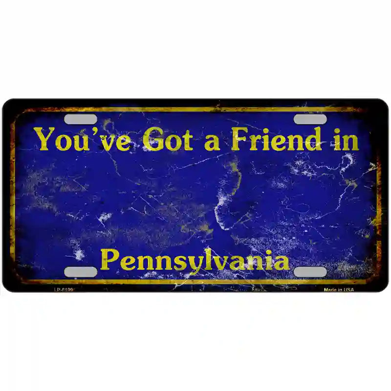 Pennsylvania Rusty Novelty Metal License Plate 24" x 12" (LLP) / Yes