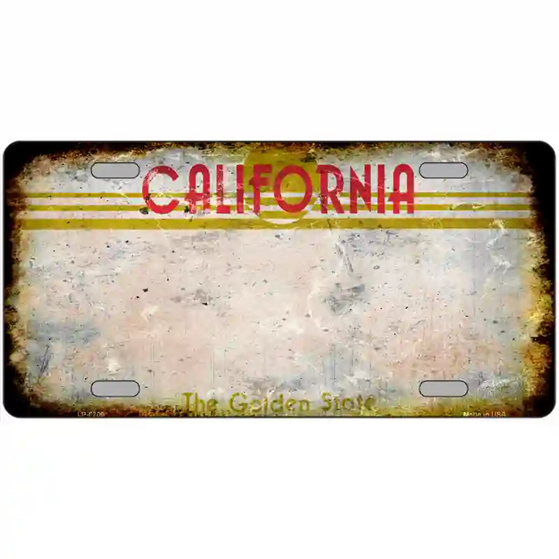 California Golden State Plate Rusty Blank Metal License Plate 24" x 12" (LLP) / Yes