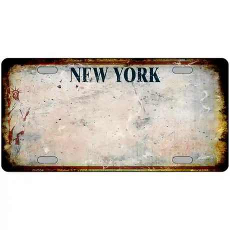 New York Rusty Novelty Metal License Plate 24" x 12" (LLP) / Yes