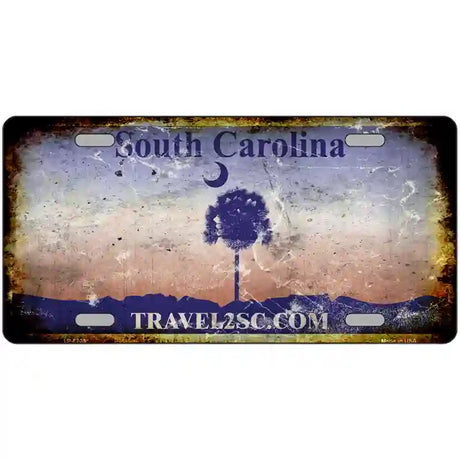 South Carolina Rusty Novelty Metal License Plate 24" x 12" (LLP) / Yes