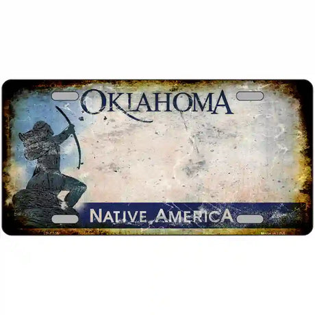 Oklahoma Rusty Novelty Metal License Plate 24" x 12" (LLP) / Yes