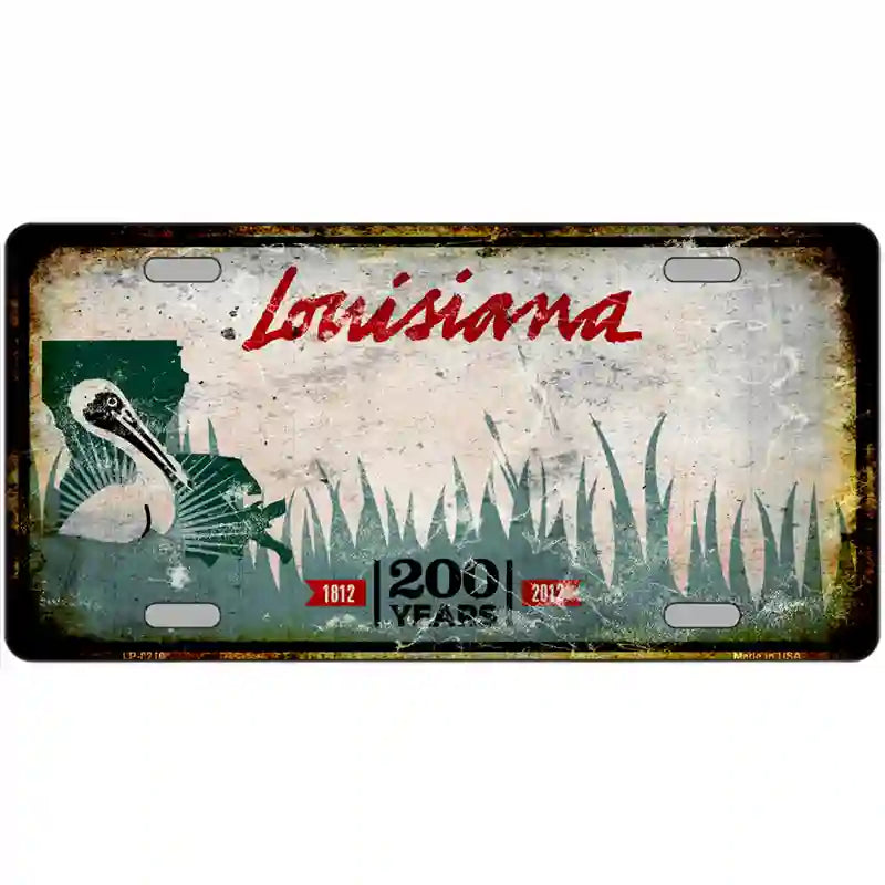 Louisiana Rusty Novelty Metal License Plate 24" x 12" (LLP)