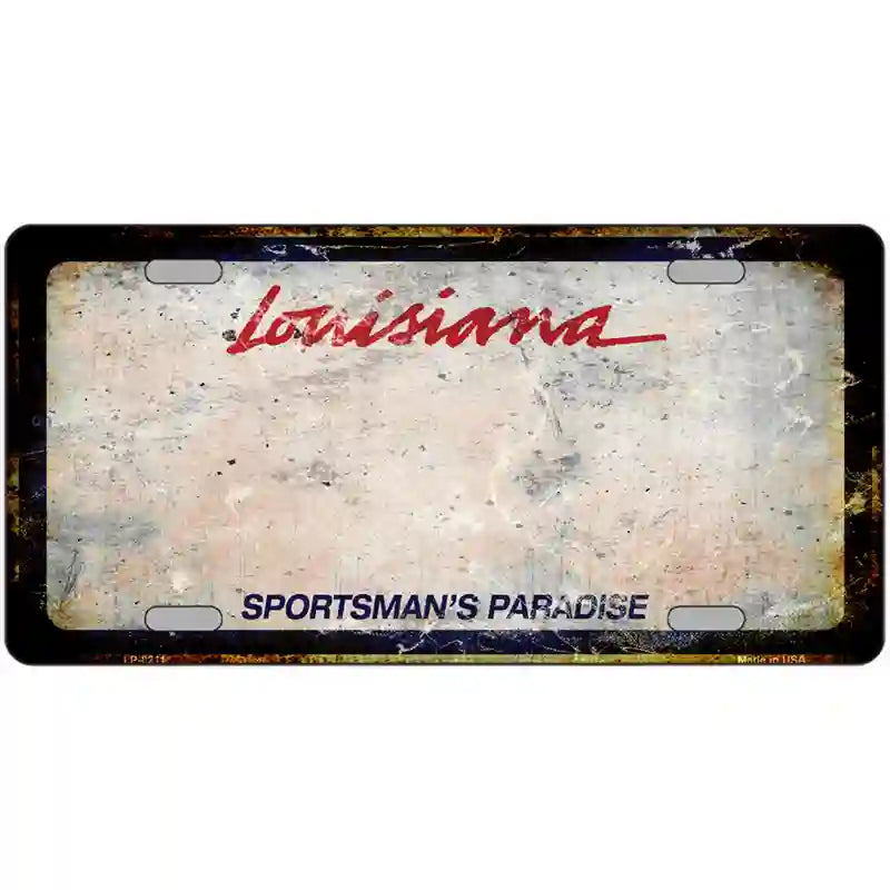 Louisiana Sportsmans Palace Rusty Novelty Metal License Plate 24" x 12" (LLP)