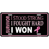 Breast Cancer Survivor Ribbon Novelty Metal License Plate 24" x 12" (LLP)