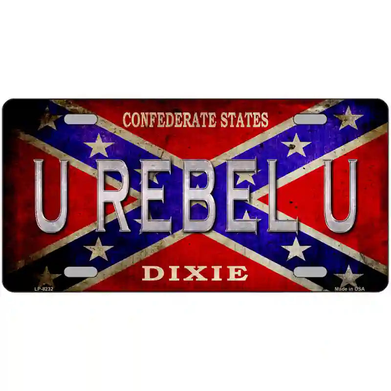 U Rebel U Novelty Metal License Plate 24" x 12" (LLP)