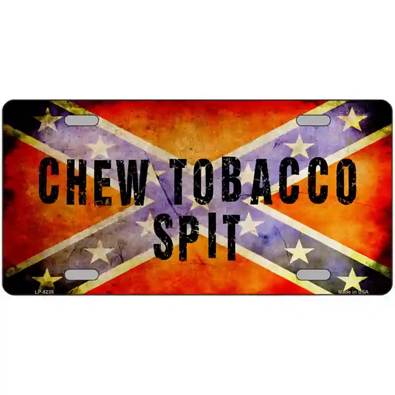 Chew Tobacco Spit Novelty Metal License Plate 24" x 12" (LLP)