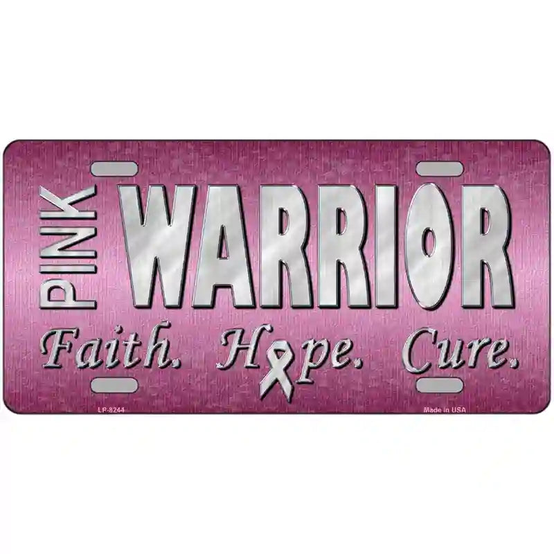 Pink Warrior Novelty Metal License Plate 24" x 12" (LLP)