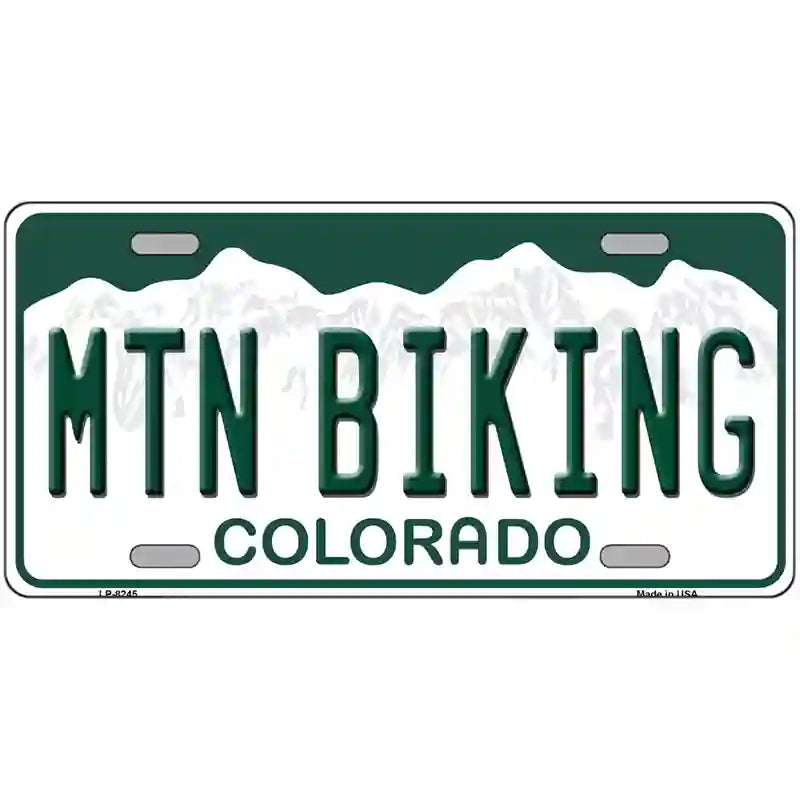 Mtn Biking Colorado Novelty Metal License Plate 24" x 12" (LLP)