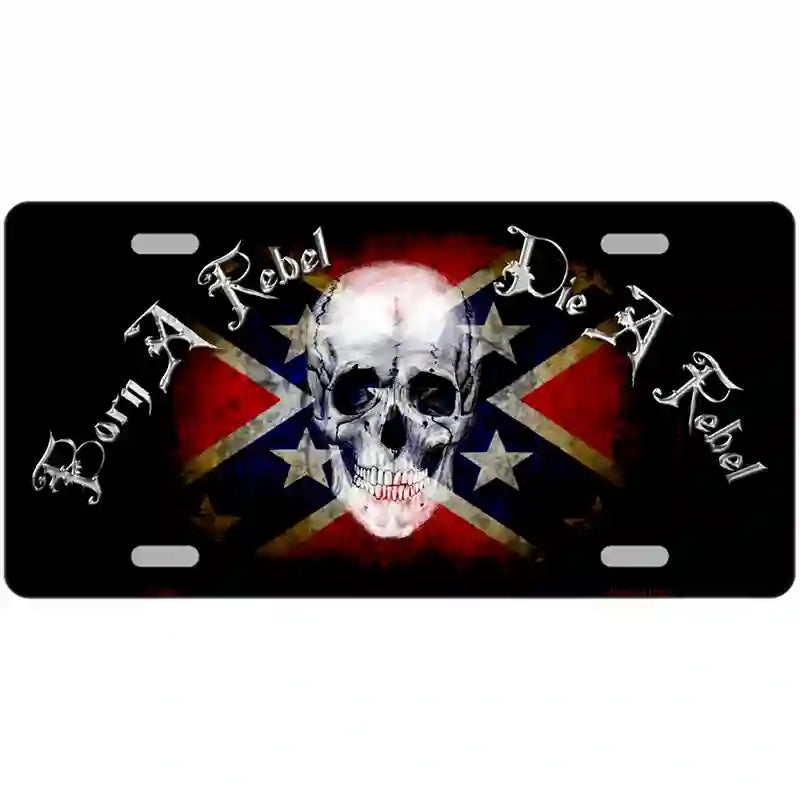 Born A Rebel Novelty Metal License Plate 24" x 12" (LLP)