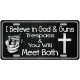 God And Guns Novelty Metal License Plate 24" x 12" (LLP)