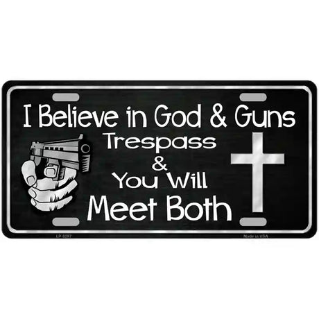 God And Guns Novelty Metal License Plate 24" x 12" (LLP)