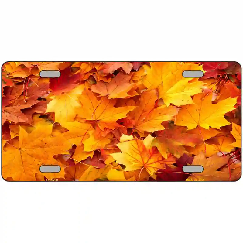 Fall Leaves Novelty Metal License Plate 24" x 12" (LLP)