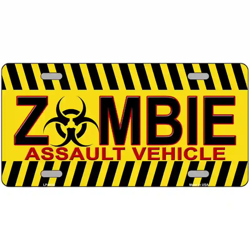 Zombie Assault Vehicle Novelty Metal License Plate 24" x 12" (LLP)