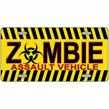 Zombie Assault Vehicle Novelty Metal License Plate 24" x 12" (LLP)