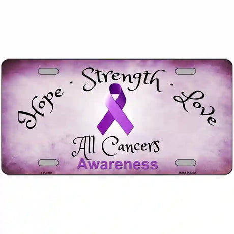 All Cancer Awareness Novelty Metal License Plate 24" x 12" (LLP)