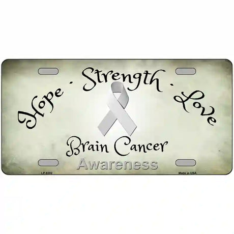 Brain Cancer Ribbon Novelty Metal License Plate 24" x 12" (LLP)