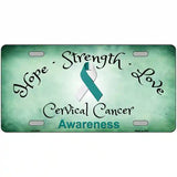 Cervical Cancer Ribbon Novelty Metal License Plate 24" x 12" (LLP)