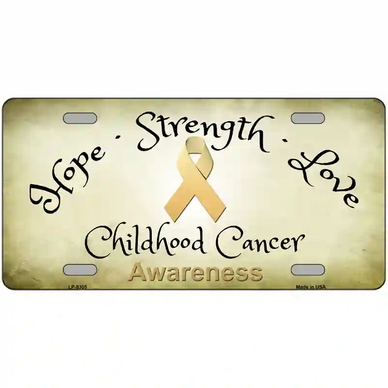 Childhood Cancer Ribbon Novelty Metal License Plate 24" x 12" (LLP)