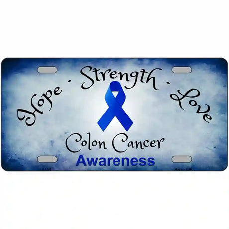 Colon Cancer Ribbon Novelty Metal License Plate 24" x 12" (LLP)