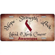 Head and Neck Cancer Ribbon Novelty Metal License Plate 24" x 12" (LLP)