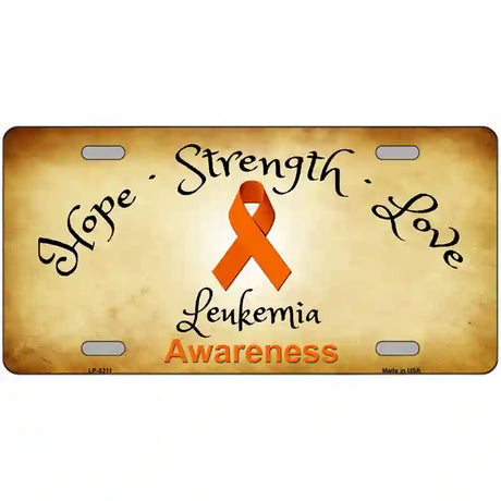 Leukemia Cancer Ribbon Novelty Metal License Plate 24" x 12" (LLP)