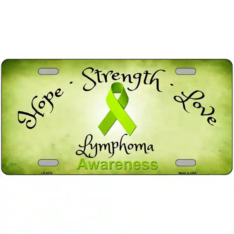 Lymphoma Cancer Ribbon Novelty Metal License Plate 24" x 12" (LLP)