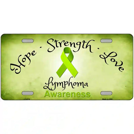 Lymphoma Cancer Ribbon Novelty Metal License Plate 24" x 12" (LLP)