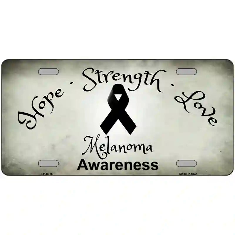 Melanoma Cancer Ribbon Novelty Metal License Plate 24" x 12" (LLP)