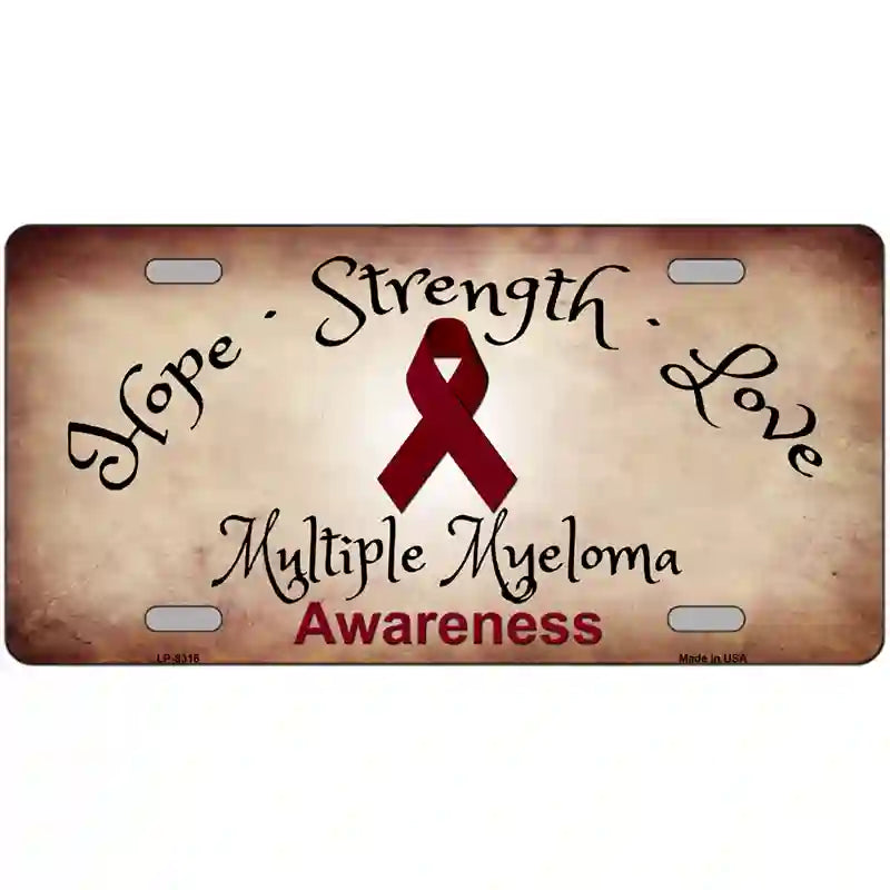 Multiple Myeloma Cancer Ribbon Novelty Metal License Plate 24" x 12" (LLP)