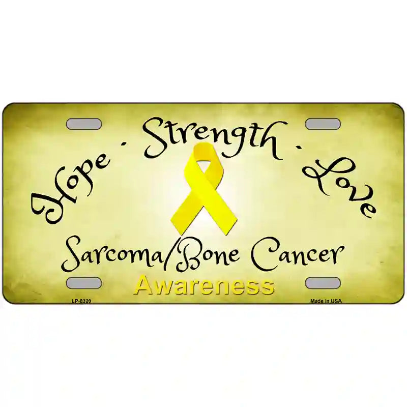 Sarcoma Bone Ribbon Novelty Metal License Plate 24" x 12" (LLP)