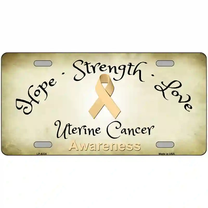 Uterine Cancer Ribbon Novelty Metal License Plate 24" x 12" (LLP)