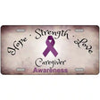 Honors Caregivers Ribbon Novelty Metal License Plate 24" x 12" (LLP)