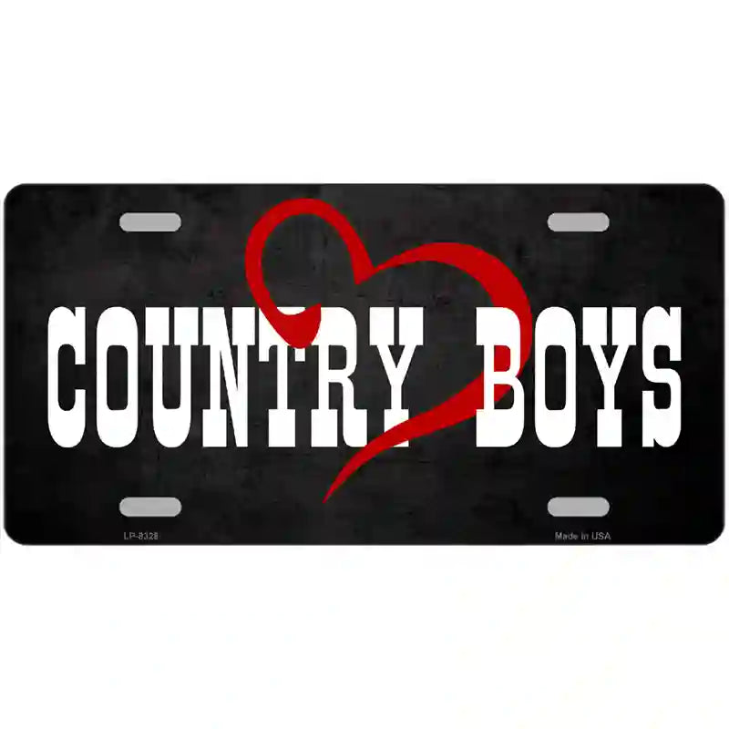 Country Boys Novelty Metal License Plate 24" x 12" (LLP)