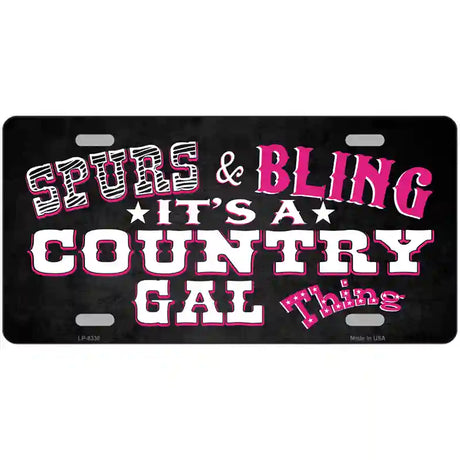 Spurs and Bling Novelty Metal License Plate 24" x 12" (LLP)