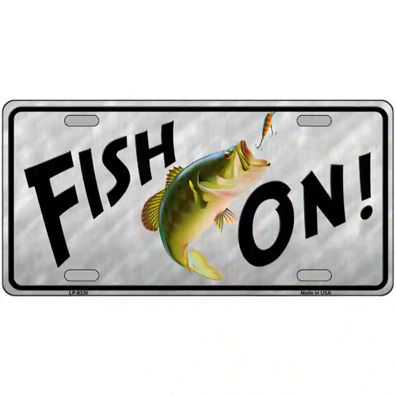 Fish On Metal Novelty License Plate 24" x 12" (LLP)