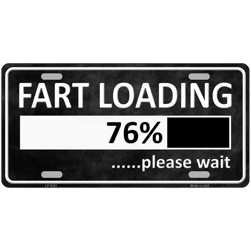 Fart Loading Metal Novelty License Plate 24" x 12" (LLP)