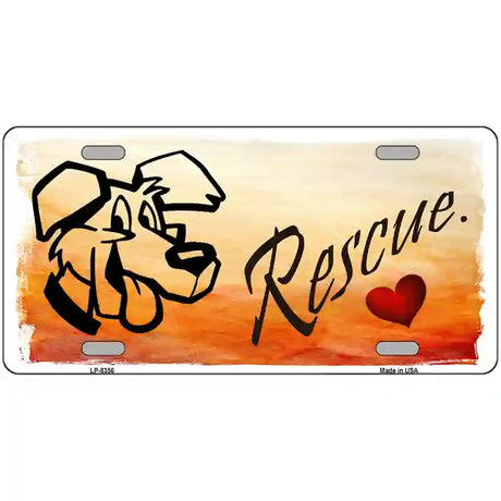 Rescue Dog Metal Novelty License Plate 24" x 12" (LLP)