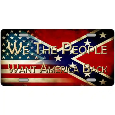 We The People USA|Rebel Flag Metal Novelty License Plate 24" x 12" (LLP)