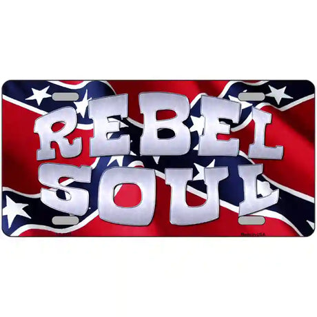 Rebel Soul Metal Novelty License Plate 24" x 12" (LLP)